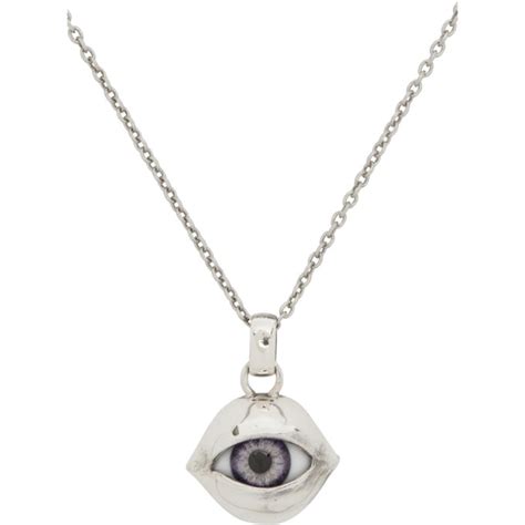 yohji yamamoto eye necklace|Yohji Yamamoto Silver Glass Eye Pendant Necklace